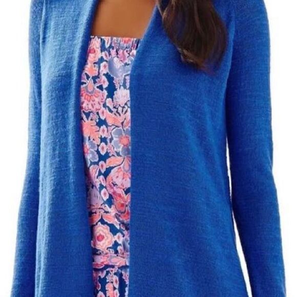 Lilly Pulitzer Ida open front cardigan iris blue size large - Picture 1 of 5